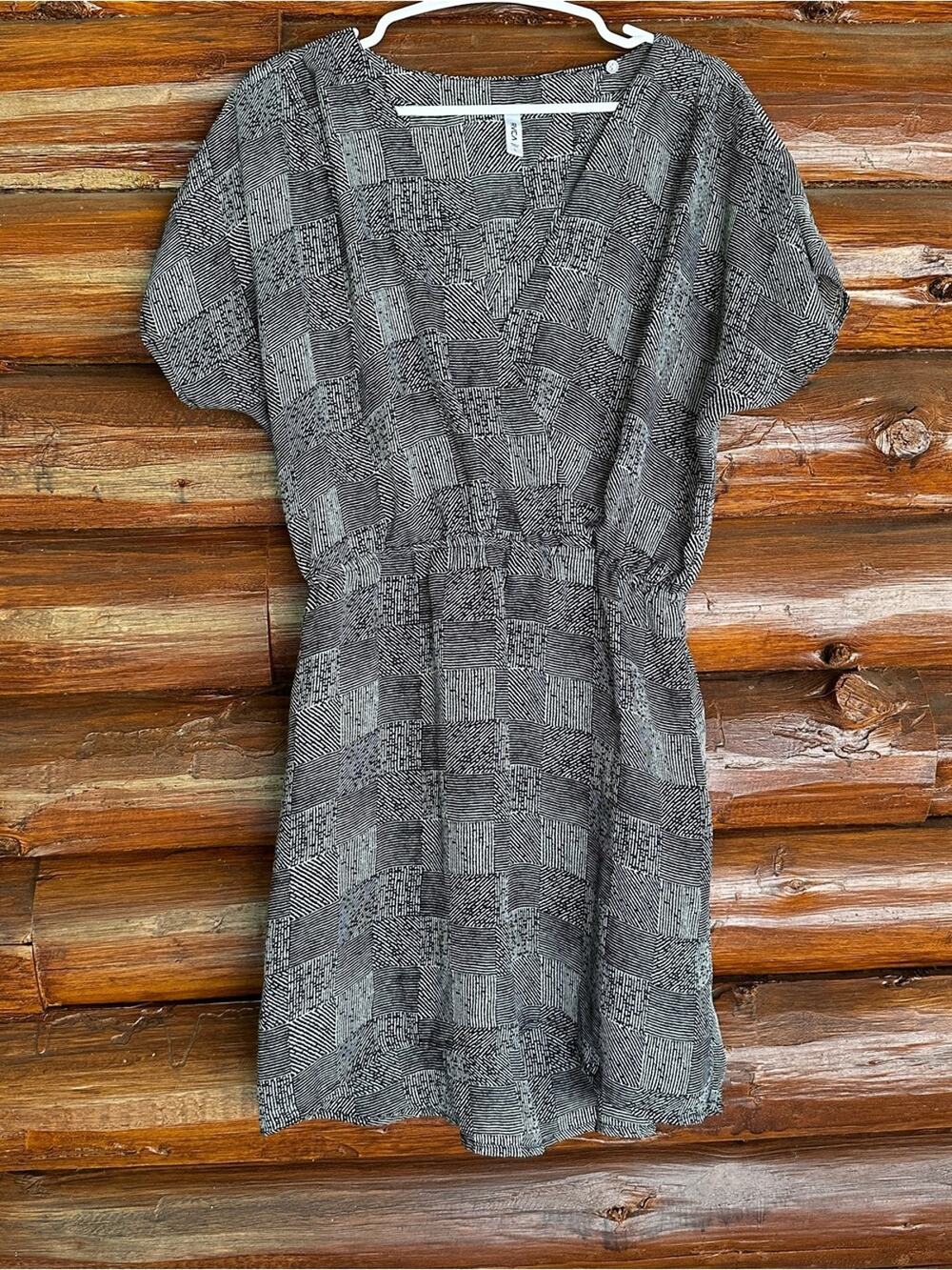 RVCA Gray Patterned Mini Dress